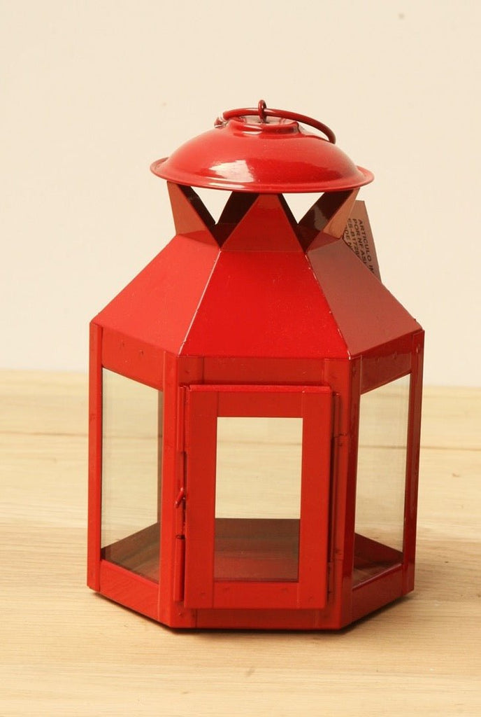 Farol Hexagonal Rojo - #pino_y_jacaranda#