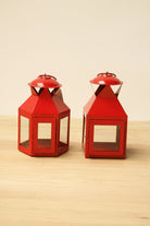Farol Hexagonal Rojo - #pino_y_jacaranda#