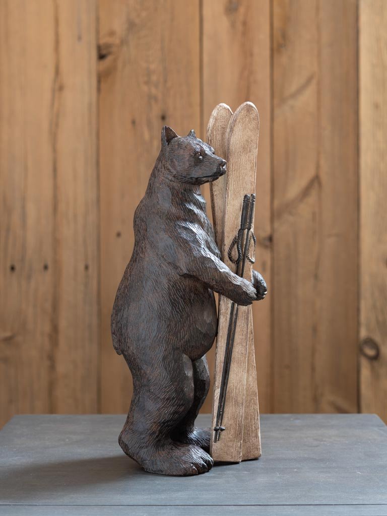 Figura de Oso con Esquís - #pino_y_jacaranda#