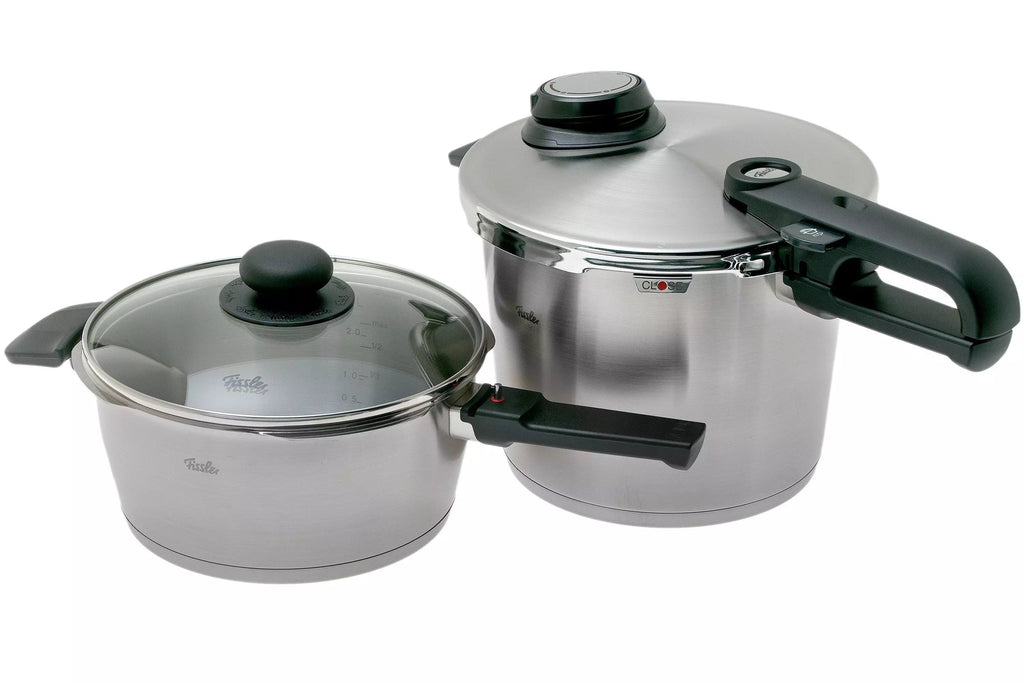 Fissler Vitavit® Premium Set de Ollas a Presión 6,5L + 3,5L, Cestillo + Trípode + Tapa - #pino_y_jacaranda#