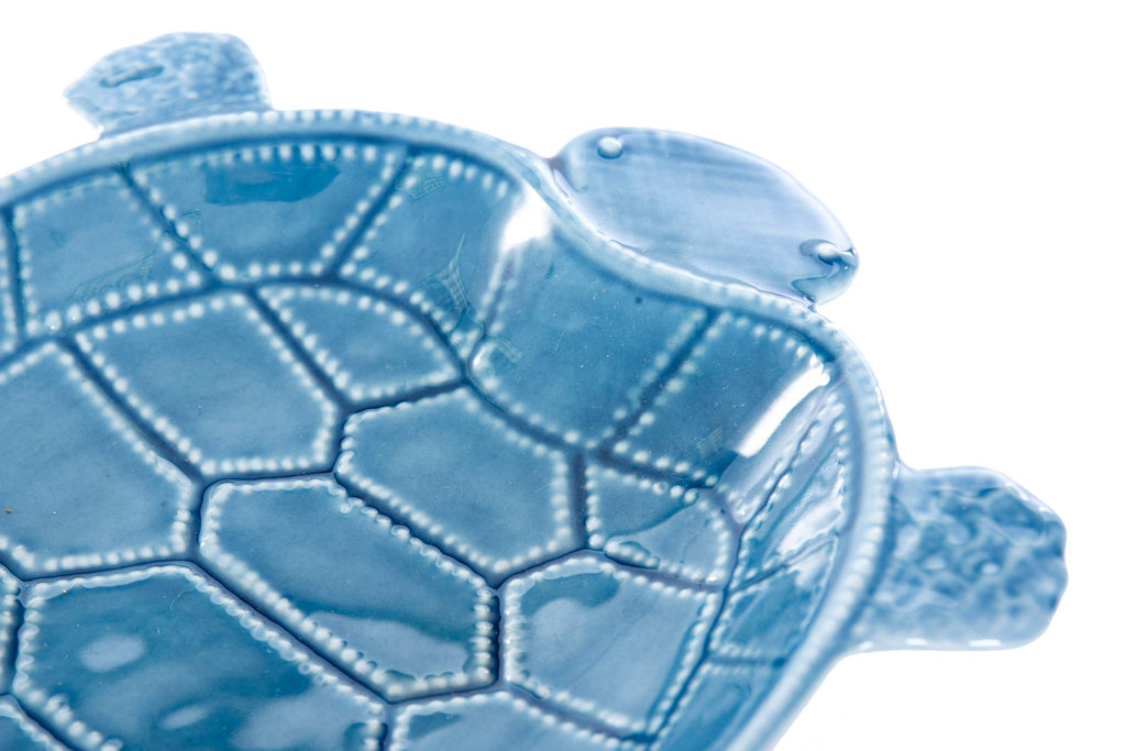 Fuente Tortuga de Porcelana Azul - #pino_y_jacaranda#