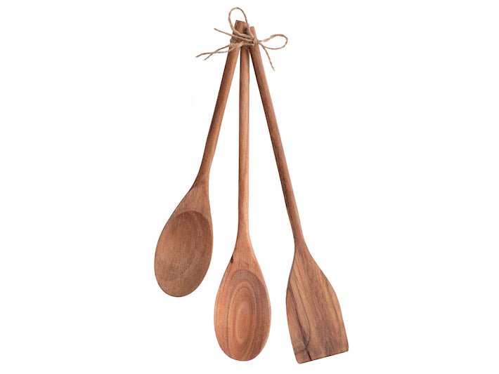 Juego de 3 Piezas Utensilios Madera de Cocina - #pino_y_jacaranda#