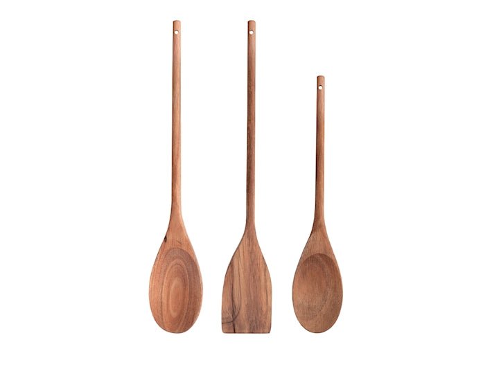 Juego de 3 Piezas Utensilios Madera de Cocina - #pino_y_jacaranda#