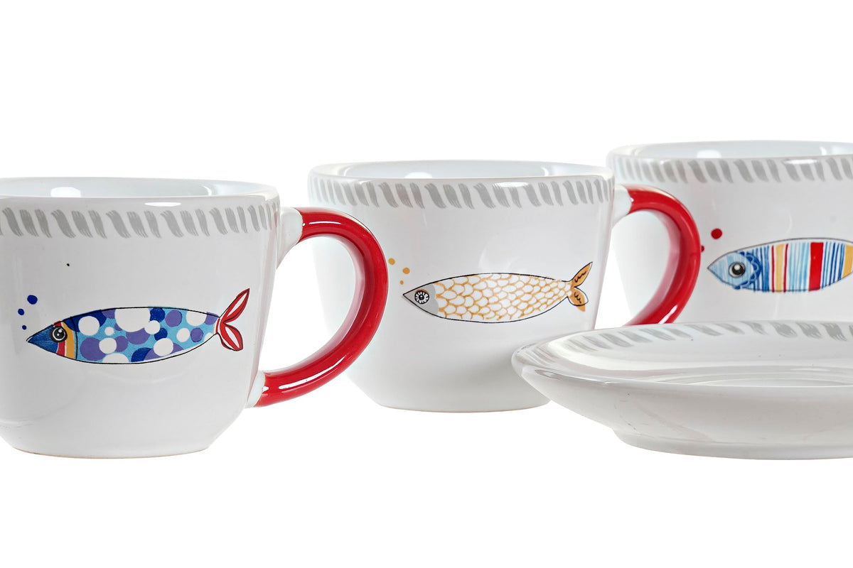 Juego de 6 Tazas de Café Peces - #pino_y_jacaranda#