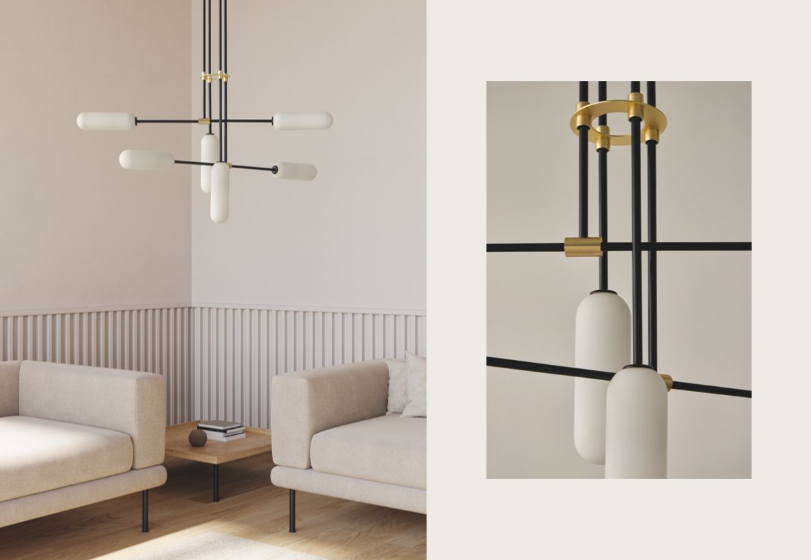 Lámpara de Techo Atil 6 Lamps - #pino_y_jacaranda#