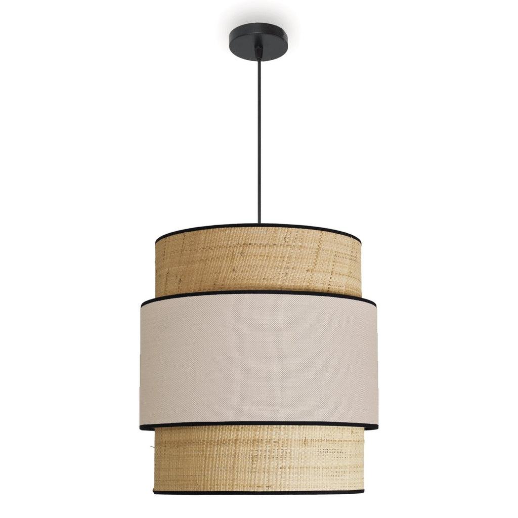 Lámpara de Techo de Lino Dione 40 3L - #pino_y_jacaranda#