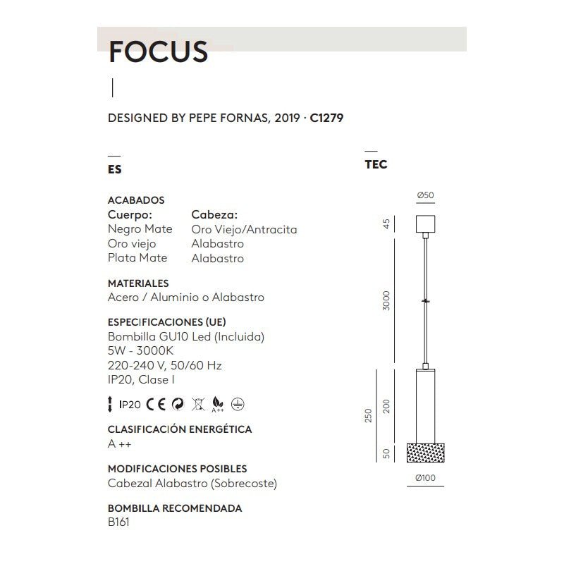 Lámpara de Techo Focus - #pino_y_jacaranda#