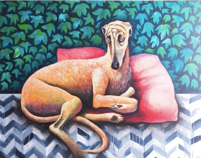 Lienzo Greyhound - #pino_y_jacaranda#