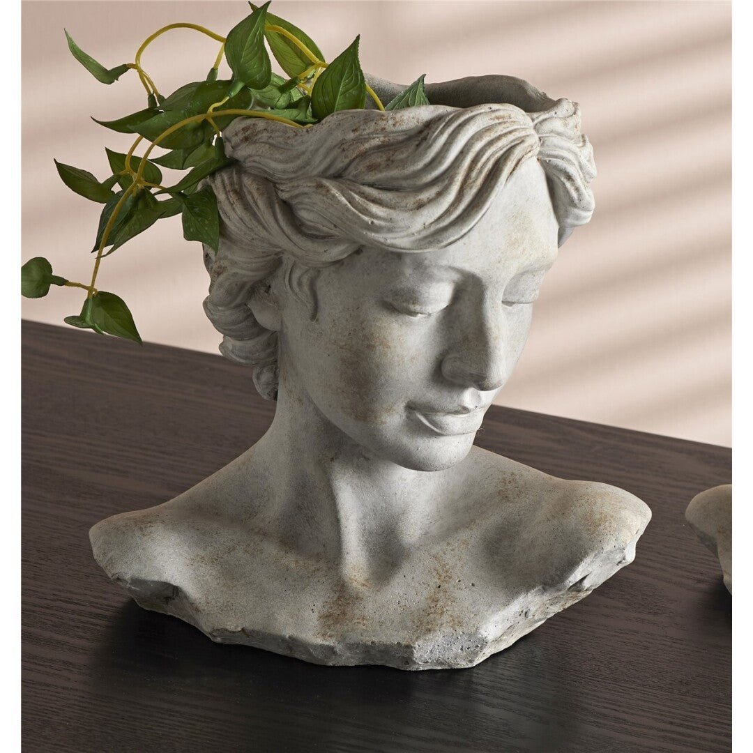 Macetero Busto Perfil de Mujer - #pino_y_jacaranda#