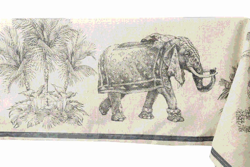 Mantel de Sarga Antimanchas Elefantes - #pino_y_jacaranda#