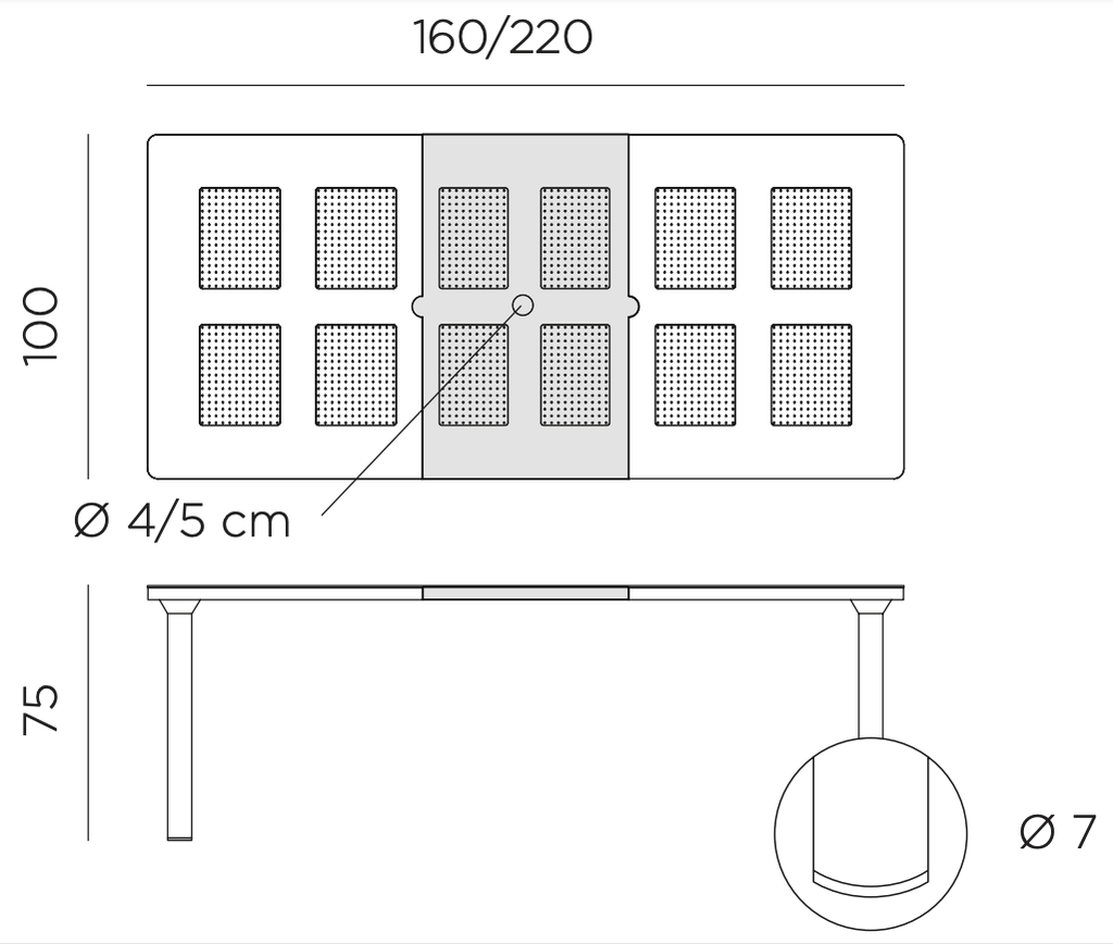 Mesa de Comedor de Exterior Nardi Libeccio - #pino_y_jacaranda#