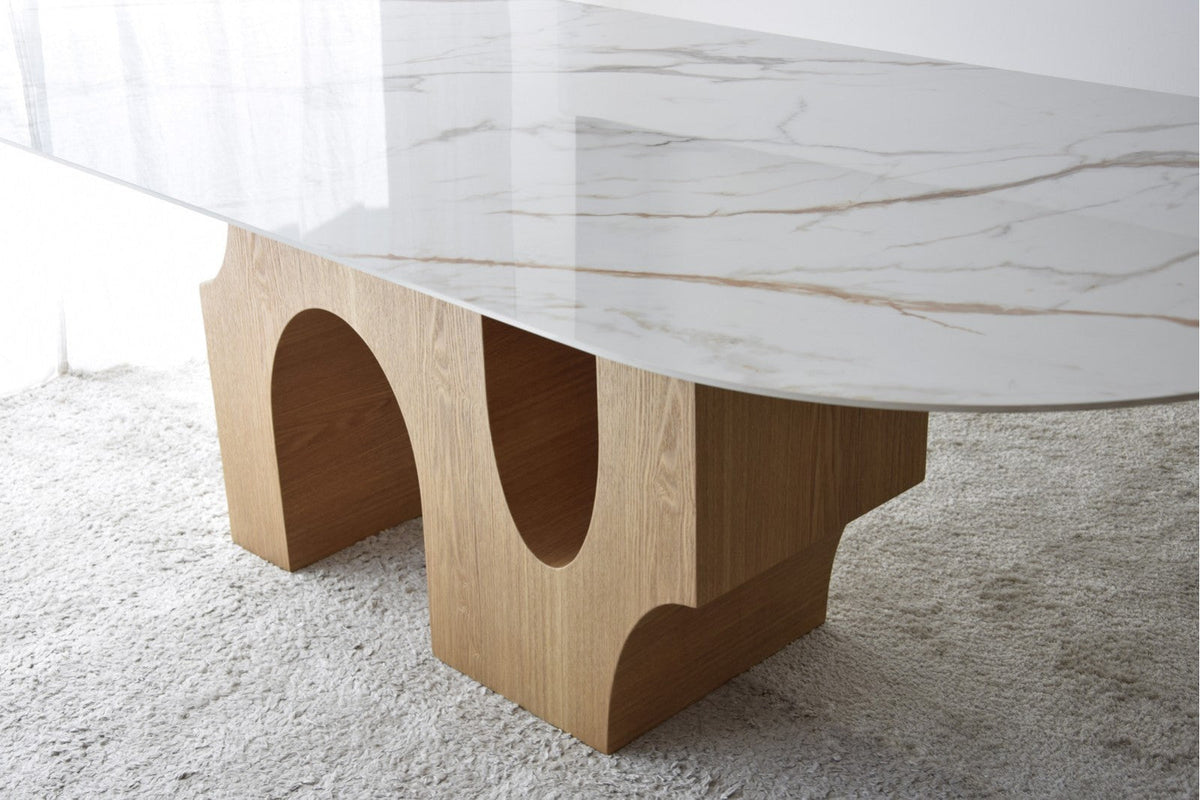 Mesa de Comedor Ovalada Arnoia - #pino_y_jacaranda#