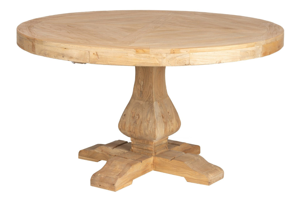 Mesa de Comedor Redonda de Madera - #pino_y_jacaranda#