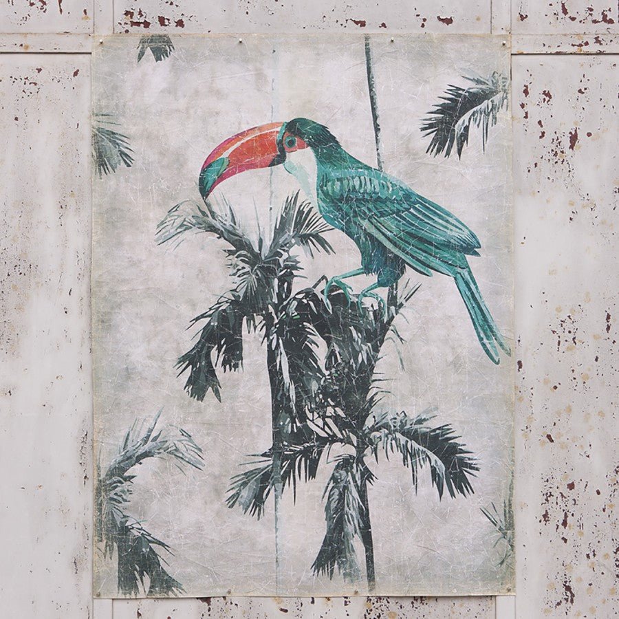 Mural de Papel Froissé Tucan Vintage - #pino_y_jacaranda#
