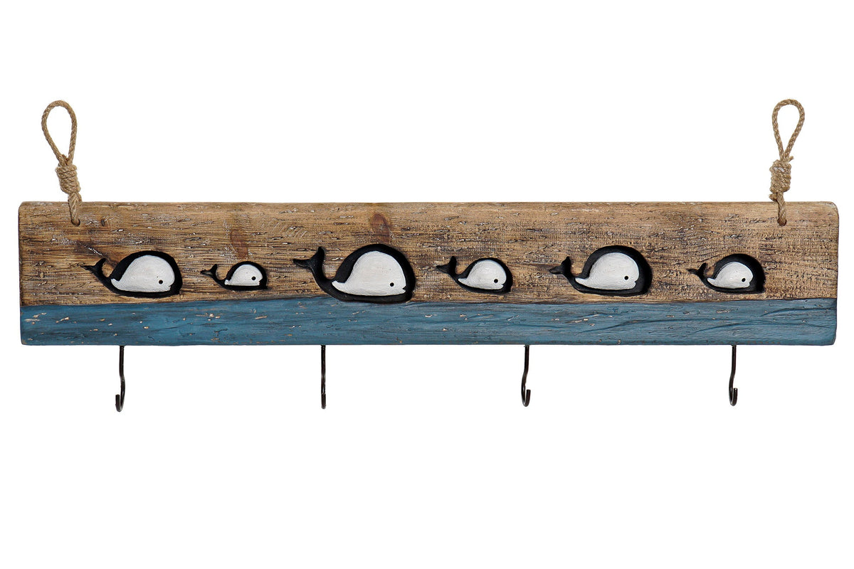 Perchero Pared Baby Ballenas - #pino_y_jacaranda#