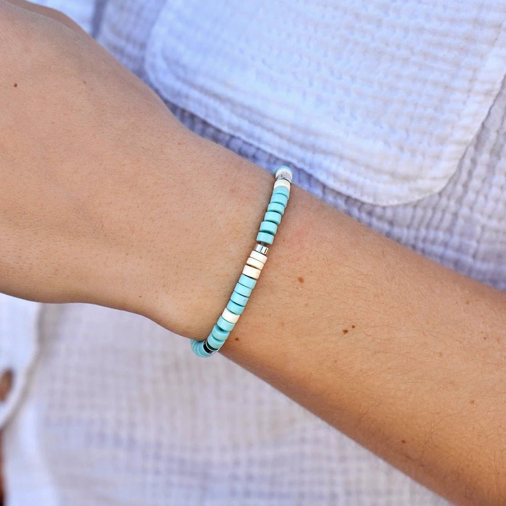 Pulsera Turquesa y Blanca - #pino_y_jacaranda#