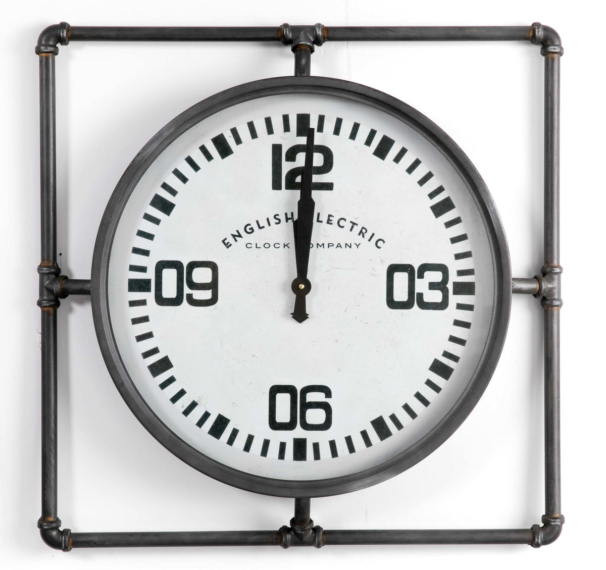 Reloj de Pared Hierro Estructura Cuadrada - #pino_y_jacaranda#