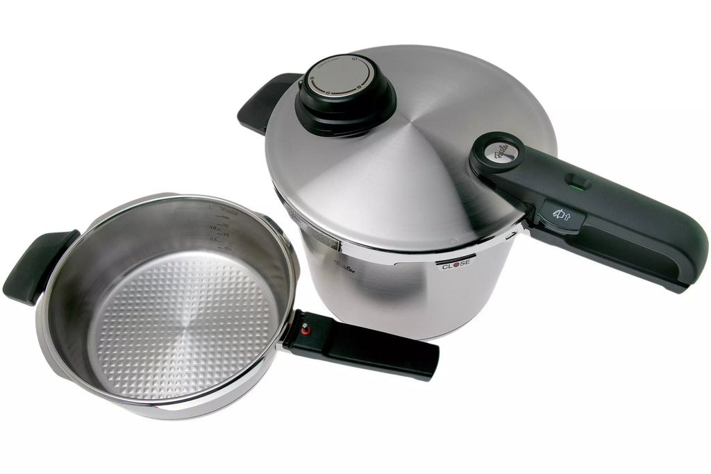 Set de Ollas a Presión Fissler Vitavit® Premium 6,5L + 2,5L Cestillo + Trípode - #pino_y_jacaranda#