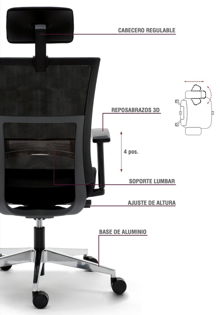 Sillón de Dirección Euromof Atlanta - #pino_y_jacaranda#