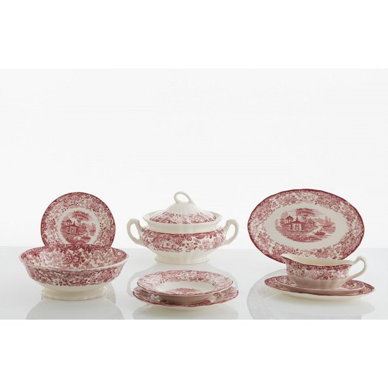 Vajilla La Cartuja de Sevilla Colección 202 Rosa 42 Piezas - #pino_y_jacaranda#