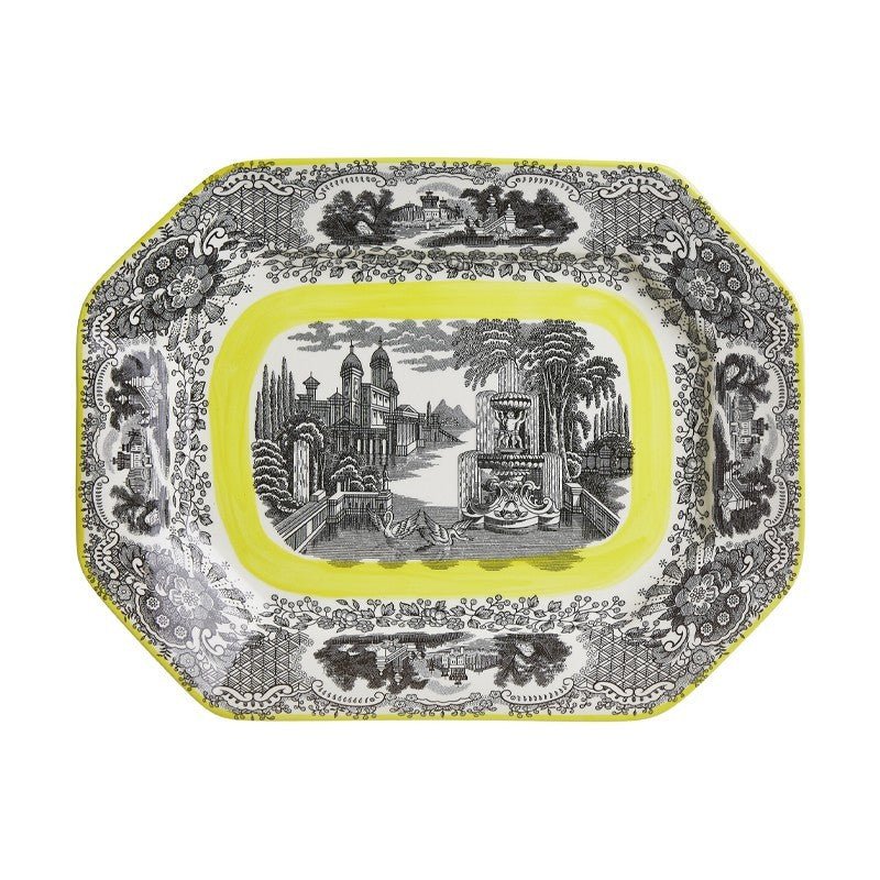 Vajilla La Cartuja de Sevilla Colección Negro Vistas Yellow by Aaron Stewart 42 Piezas - #pino_y_jacaranda#
